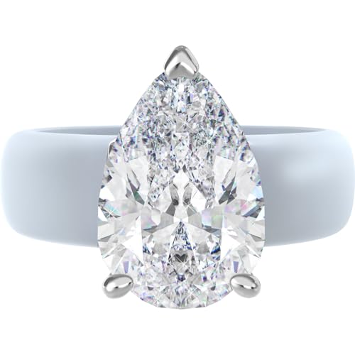Rinfit Pear-Cut CZ Solitaire Silicone Ring